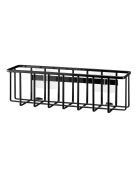 Cestino multiuso con gancio nero - 30,5x8,5x10 cm