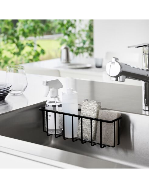 Cestino multiuso con gancio nero - 30,5x8,5x10 cm