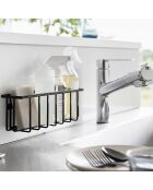 Cestino multiuso con gancio nero - 30,5x8,5x10 cm