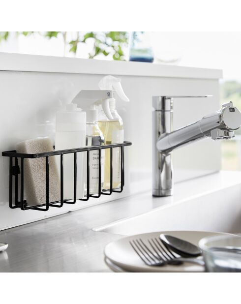 Cestino multiuso con gancio nero - 30,5x8,5x10 cm