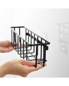 Cestino multiuso con gancio nero - 30,5x8,5x10 cm