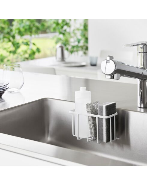 Cestino multiuso con gancio bianco - 15,5x8,5x10 cm