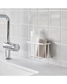 Cestino multiuso con gancio bianco - 15,5x8,5x10 cm