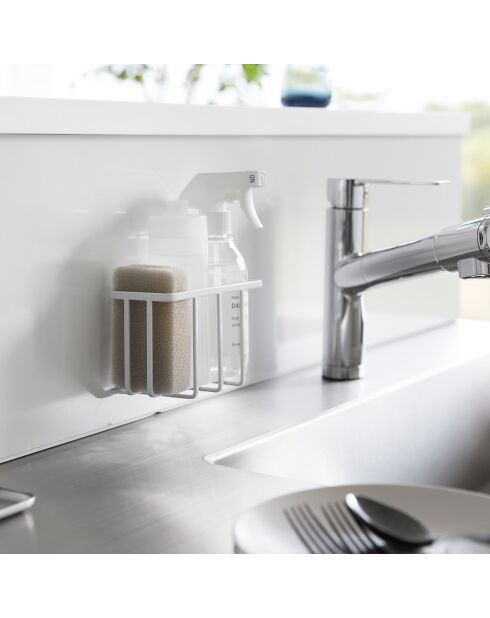 Cestino multiuso con gancio bianco - 15,5x8,5x10 cm