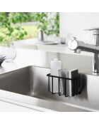 Cestino multiuso con gancio nero - 15,5x8,5x10 cm