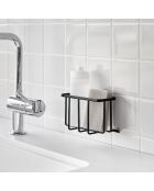 Cestino multiuso con gancio nero - 15,5x8,5x10 cm