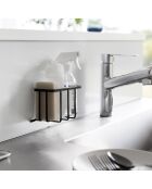 Cestino multiuso con gancio nero - 15,5x8,5x10 cm