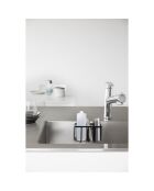 Cestino multiuso con gancio nero - 15,5x8,5x10 cm