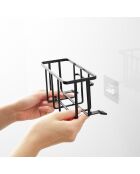 Cestino multiuso con gancio nero - 15,5x8,5x10 cm