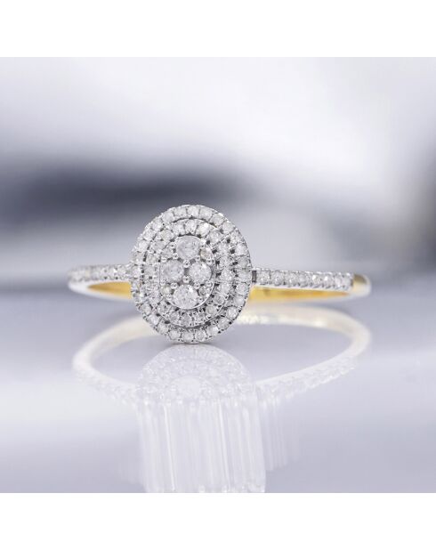 Bague Beauty Queen Diamants 0.20 ct or jaune