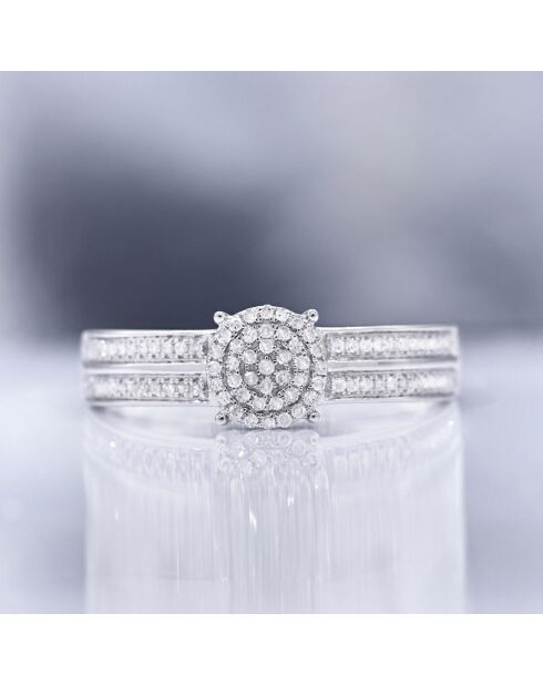 Bague Toi que j'aime Diamants 0.20 ct or blanc