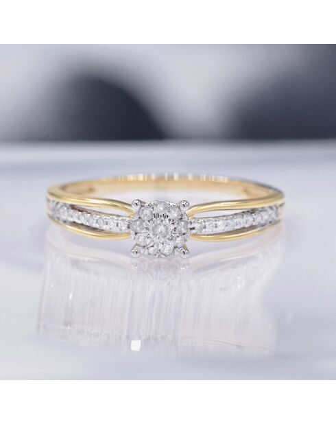 Bague La Promise Diamants 0.16 ct or jaune