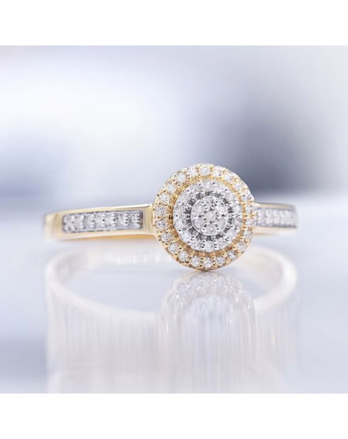 Bague Lucinda Diamants 0.142 ct or jaune