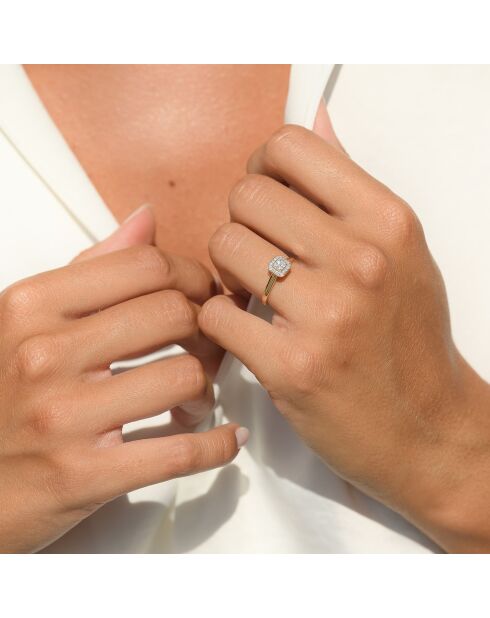 Bague Thalie Diamants 0.103 ct or jaune