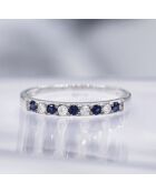 Bague Séoul Diamants 0.11 ct & Saphirs 0.25 ct or blanc