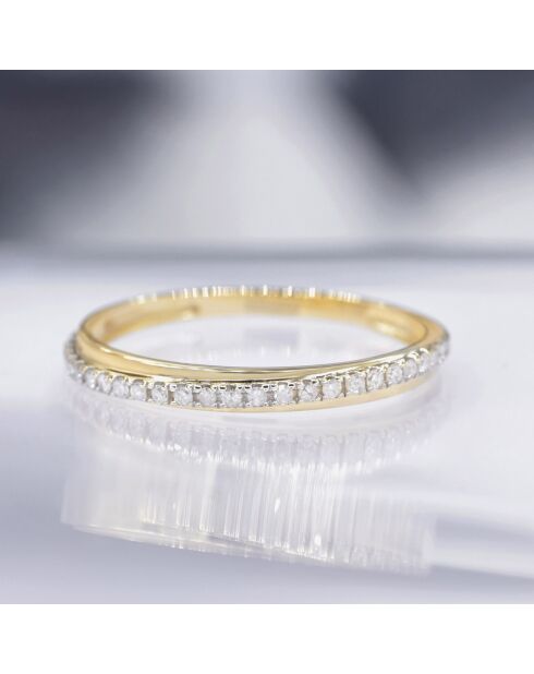 Bague Alliance Divine Diamants 0.12 ct or jaune