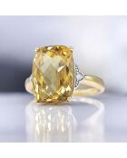 Bague Green Hill Diamants 0.03 ct  Quartz Jaune 7 ct or jaune