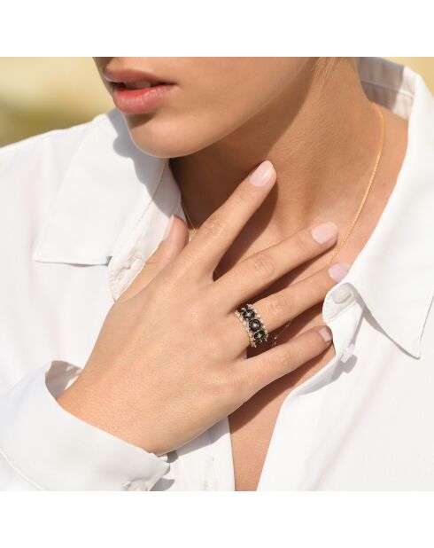 Bague Setar Diamant 0.127 ct & Saphir 0.127 ct or jaune