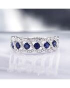 Bague Saphir forme goutte or blanc