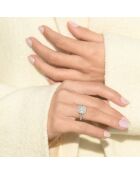 Bague Diamant carré en étage  or blanc