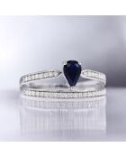 Bague Eugénie Diamants 0.2 ct Saphir 0.63 ct or blanc