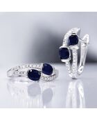 Orecchini Thalassa in oro bianco da 1 ct con diamanti da 0,06 ct e zaffiri