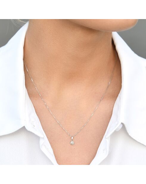 Pendentif Idylle Diamants 0.06 ct or blanc
