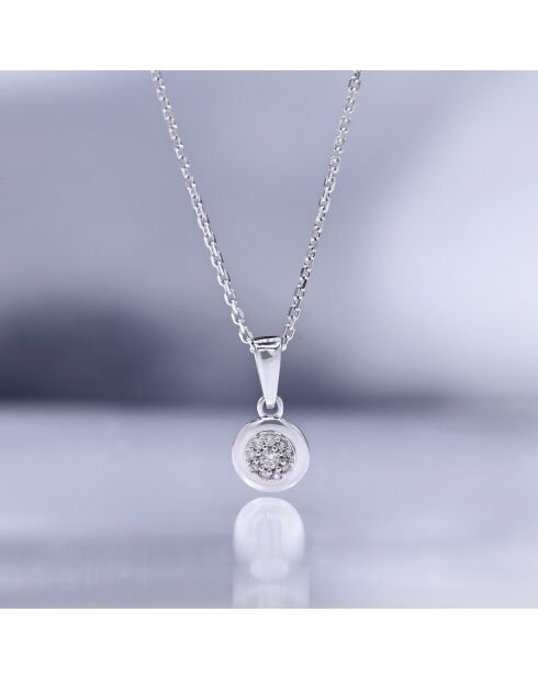 Pendentif Bombe Diamants 0.02ct or blanc
