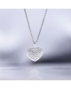 Pendentif Cœur en Diamants 0.04 ct or blanc