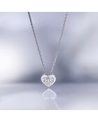 0.05ct diamanten hanger met klein hart in witgoud