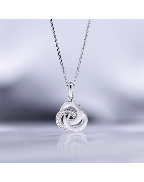 Pendentif Trior Diamants 0.07 ct or blanc