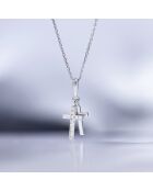 Pendentif Ma Foi Diamant 0.1 ct or blanc