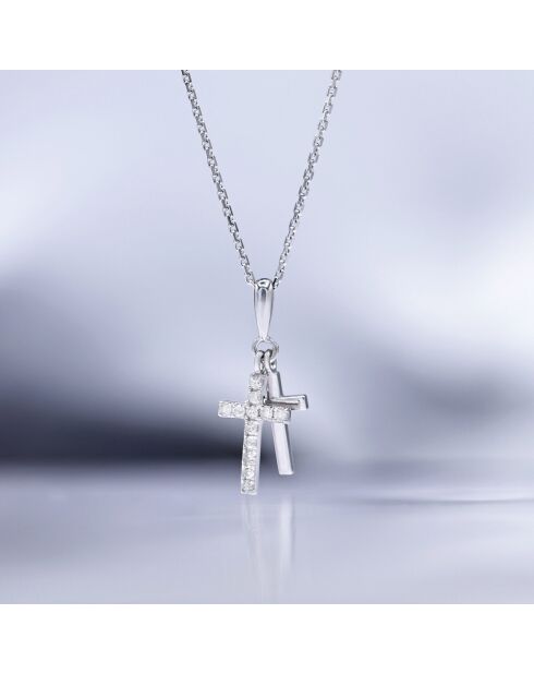 Pendentif Ma Foi Diamant 0.1 ct or blanc