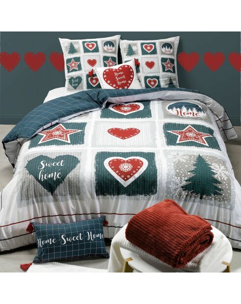 Parure Housse de Couette Home Sweet Home multicolore