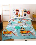 Parure Housse de Couette Adouci Fuego bleue