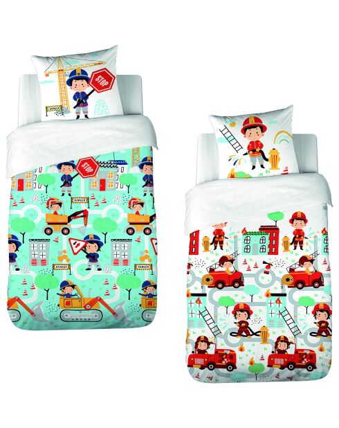 Parure Housse de Couette Adouci Fuego bleue