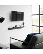 Etagère murale avec panneau magnétique noire - 90x15.7x9 cm