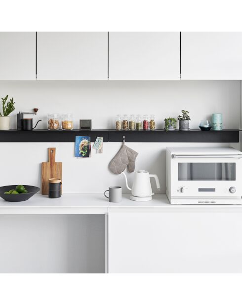 Etagère murale avec panneau magnétique noire - 90x15.7x9 cm