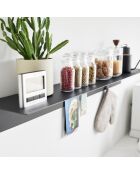 Etagère murale avec panneau magnétique noire - 90x15.7x9 cm