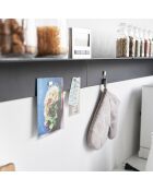 Etagère murale avec panneau magnétique noire - 90x15.7x9 cm