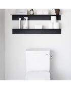 Etagère murale avec panneau magnétique noire - 90x15.7x9 cm