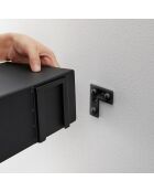 Etagère murale avec panneau magnétique noire - 90x15.7x9 cm