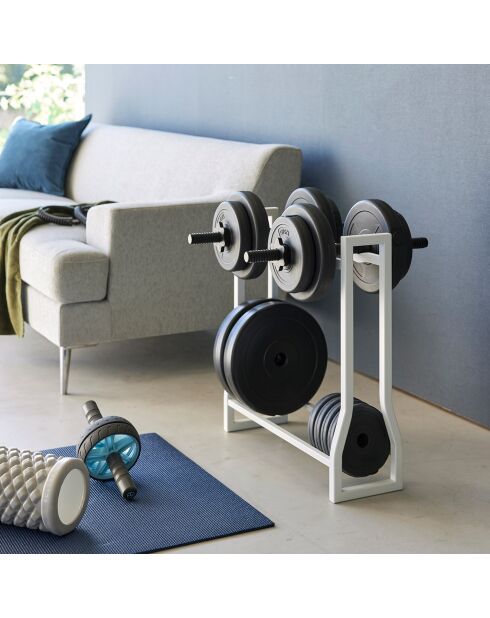 Support pour haltères blanc - 52x17x54.3 cm