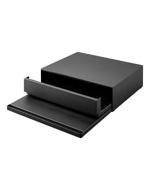Plateau coulissant pour comptoir avec tiroir noir - 45x39.3-64x13.5 cm