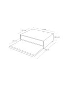 Schuiftafelblad met zwarte lade - 45x39,3-64x13,5 cm