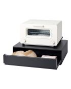 Schuiftafelblad met zwarte lade - 45x39,3-64x13,5 cm