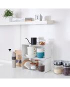 Etagère de cuisine empilable  blanc - 30.5x14x14 cm