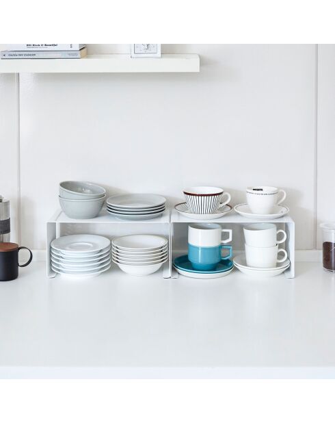 Etagère de cuisine empilable  blanc - 30.5x14x14 cm