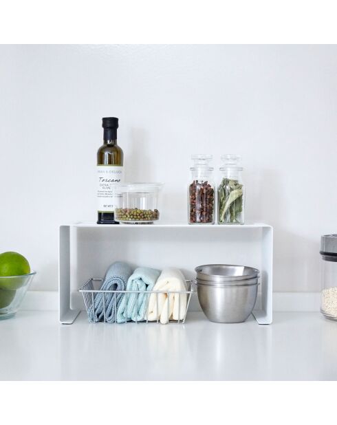 Etagère de cuisine empilable  blanc - 30.5x14x14 cm