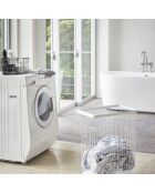 Wasmand met hoeken wit - 28x46,5x61 cm